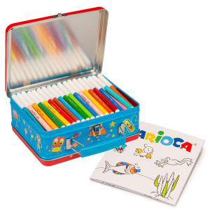 VALIGETTA 100 PENNARELLI + ALBUM DA COLORARE CARIOCA COD. 42500