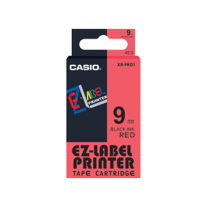 NASTRO CASIO 9MM X 8MT NERO SU ROSSO COD. XR-9RD