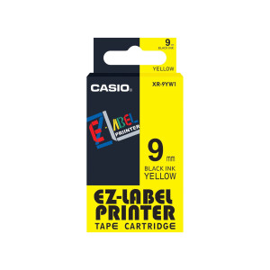 NASTRO CASIO 9MM X 8MT NERO SU GIALLO COD. XR-9YW