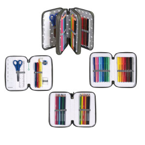 ASTUCCIO 3 ZIP 13X20X7.5CM FANTASIE ASSORTITE COLOROSA COD. 368370