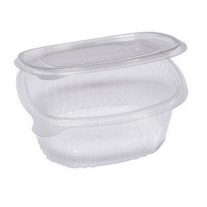 PACK 50 CONTENITORI OVALI IN PET CON COPERCHIO INCERNIERATO 16X13,5CM CUKI COD. 1507207501