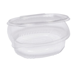 PACK 50 CONTENITORI OVALI IN PET CON COPERCHIO INCERNIERATO 18X15,1CM CUKI COD. 1507310001