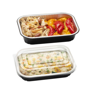 PACK 25 CONTENITORI ALLUMINIO STIRATO 2 PORZIONI + COPERCHIO IN R-PET CUKI COD. 154227267