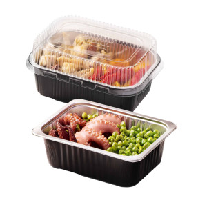 PACK 25 CONTENITORI ALLUMINIO STIRATO 1 PORZIONE + COPERCHIO IN R-PET CUKI COD. 154229567