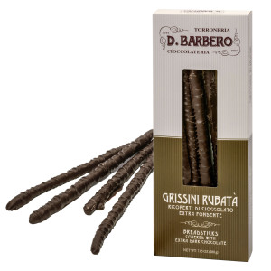 GRISSINI RUBATA' RICOPERTI DI CIOCCOLATO FONDENTE 200GR IN ASTUCCIO BARBERO COD. 6012G