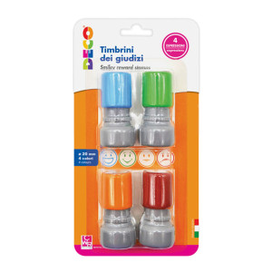4 PZ TIMBRINI DEI GIUDIZI PREINCHIOSTRATI DIAM.10MM DECO COD. 12655