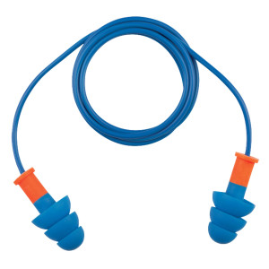 SACCHETTO 50 PAIA DI TAPPI AURICOLARI RILEVABILI C/CORDINO BLU DELTAPLUS COD. CONICFIRDE050BL