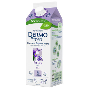 RICARICA CREMA DI SAPONE MANI IRIS 900ML DERMOMED COD. CSBOX2063