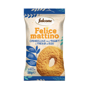 BISCOTTI CIAMBELLINE ALLO YOGURT E FARINA DI RISO 38GR FALCONE COD. 01-0413 CONFEZIONE DA 44