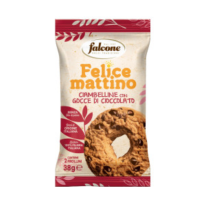 BISCOTTI CIAMBELLINE CON GOCCE DI CIOCCOLATO 38GR FALCONE COD. 01-0414 CONFEZIONE DA 44