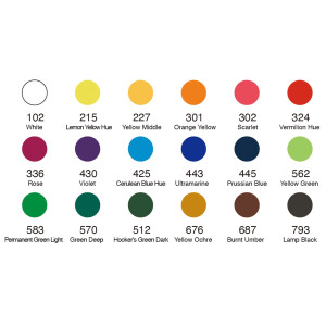 SET 18 DEMI-GODET + PENNELLO BRUSH COLORI CLASSICI DOM COD. 13060/1