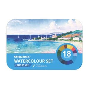 SET 18 DEMI-GODET + PENNELLO BRUSH COLORI PAESAGGI DOM COD. 13060/2
