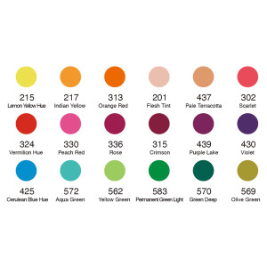 SET 18 DEMI-GODET + PENNELLO BRUSH COLORI FLOREALI DOM COD. 13060/3