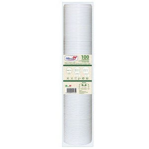 100 COPERCHI PS PER BICCHIERI CARTA DA 100ML DOPLA ART.28096 COD. 28096