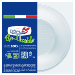 3 INSALATIERE 2LT IN PS REUSE BIANCO DOPLA COD. 34034