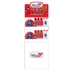 ESPOSITORE DA TERRA CON PIATTI E BICCHIERI REUSE ROSSO DOPLA COD. 36447
