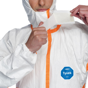 TUTA TYVEK  800J C/NASTRATURE ARANCIONE TG XXL BIANCO DUPONT COD. TY390.59.01-XXL