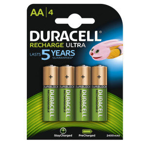 BLISTER 4 PILE RICARICABILI B4 - STILO 2500MAH DURACELL DURALOCK PRECARICATA COD. DU75