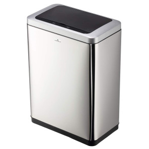 CESTINO CON SENSORE NO TOUCHDUO 46,5X27X65CM 2X20LT ARGENTO METALLIZZATO DURABLE COD. 3424-23