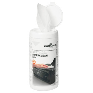SALVIETTE DETERGENTI PER SUPERFICI IN PLASTICA SUPERCLEAN BOX 100PZ- DURABLE COD. 5708-02