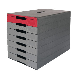 CASSETTIERA 7 CASSETTI IDEALBOX PRO 7 ROSSO DURABLE COD. 7763-03