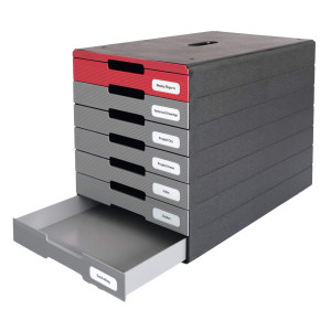 CASSETTIERA 7 CASSETTI IDEALBOX PRO 7 ROSSO DURABLE COD. 7763-03