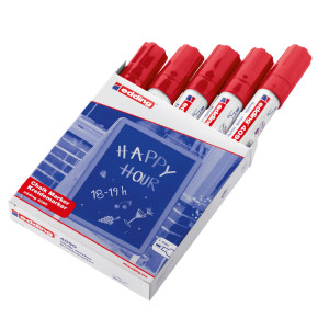 MARCATORE EDDING 4090 PUNTA SCALPELLO GESSO LIQUIDO ROSSO COD. E-4090-002