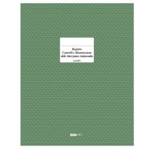 REGISTRO CONTROLLO E MANUTENZIONE ATTREZZAT. ANTIINCENDI 48PG 31X24CM E2438N COD. E2438N