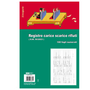 REGISTRO CARICO/SCARICO RIFIUTI 21,5X29,7 100PAG. E2868RENTRI EDIPRO COD. E2868RENTRI