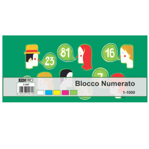 SET 10 BL. DA 100 NUMERI (BLOCCO NUMERATO 1-1000) 6X13 E5407 COD. E5407 CONFEZIONE DA 5