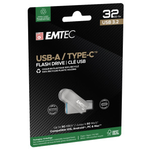 EMTEC MEMORIA DUAL USB3.2 TO TYPE-CÂ  D280 32GB COD. ECMMD32GD283