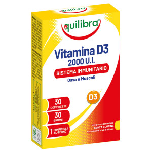 INTEGRATORE VITAMINA D3 2000 UI SISTEMA IMMUNITARIO OSSAMUSCOLI 30 COMPRESSE COD. VID3