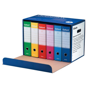 SCATOLA 6 REGISTRATORI OXFORD BOX G85 V2 COLORI ASSORTITI ESSELTE COD. 390785112
