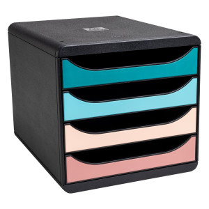 CASSETTIERA BIG BOX 4 CASSETTI MULTICOLORE SKANDI EXACOMPTA COD. 310606D