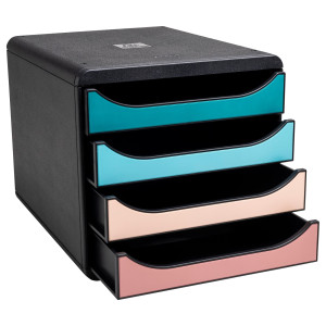 CASSETTIERA BIG BOX 4 CASSETTI MULTICOLORE SKANDI EXACOMPTA COD. 310606D