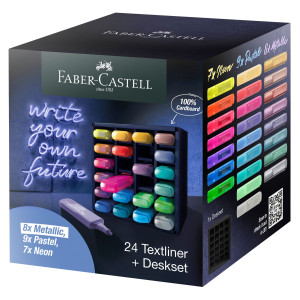 DESKSET 24 EVIDENZIATORI TEXTLINER 46 IN COLORI ASSORTITI FABER CASTELL COD. 254602