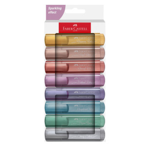 ASTUCCIO 8 EVIDENZIATORI TEXTLINER 46 COLORI ASSORTITI METALLIC FABER CASTELL COD. 254678