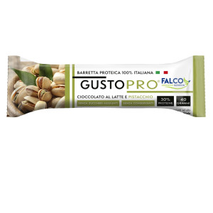 BARRETTA PROTEICA GUSTOPRO 40GR CIOCCOLATO AL LATTE E PISTACCHIO FALCO COD. 01-0404 CONFEZIONE DA 24