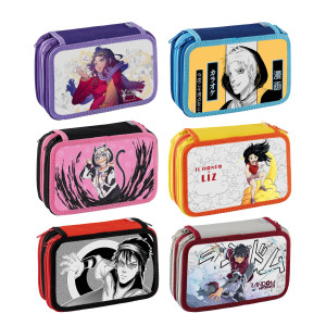 ASTUCCIO 3 ZIP MANGA 13X20X7,5CM FANTASIE ASSORTITE FAVORIT COD. 400184012 CONFEZIONE DA 12