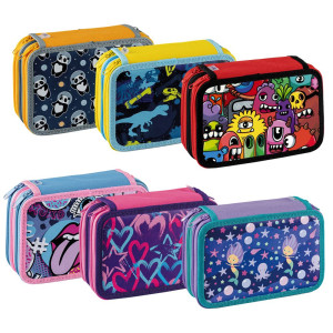 ASTUCCIO 3 ZIP FANTASY 13X20X7,5CM COLORI ASSORTITI FAVORIT COD. 400184015