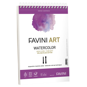 BLOCCO SPIRALATO WATERCOLOR FAVINI ART 20FG 300GR 23X29,7CM COD. A290024