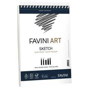 ALBUM SPIRALATO SKETCH FAVINI ART 40FG 90GR/M2 F.TO 23X29,7CM COD. A290454