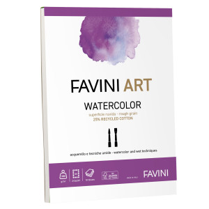 BLOCCO COLLATO WATERCOLOR FAVINI ART 10FG 300GR A4 COD. A420384
