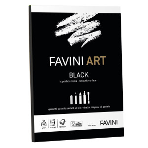 ALBUM COLLATO BLACK FAVINI ART 10FG 320GR A4 COD. A42A104