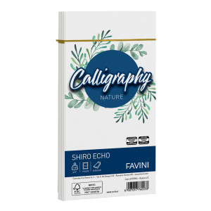 25 BUSTE CALLIGRAPHY SHIRO ECO 120GR 110X220MM GESSO FAVINI COD. A570904