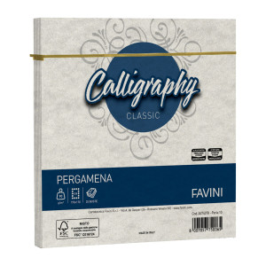 25 BUSTE CALLIGRAPHY PERGAMENA 170X170MM 90GR PERLA 10 FAVINI COD. A574078