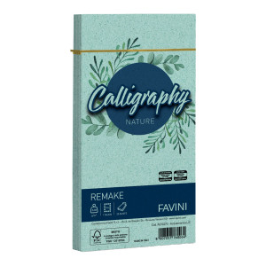 25 BUSTE CALLIGRAPHY REMAKE 120GR 110X220MM AQUAMARINA FAVINI COD. A57G273