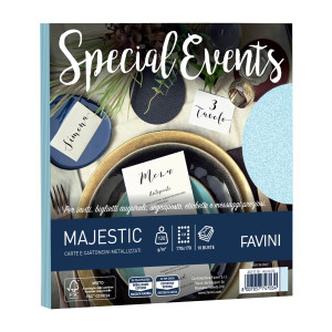 10 BUSTE SPECIAL EVENTS 120GR 170X170MM AZZURRO 02 FAVINI COD. A57T118
