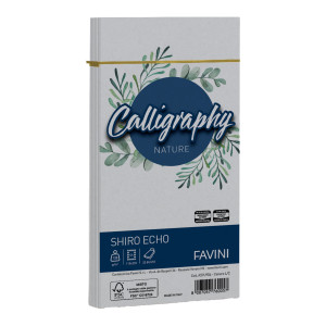 25 BUSTE CALLIGRAPHY SHIRO ECO 120GR 110X220MM CENERE FAVINI COD. A57U904