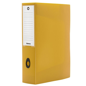 SCATOLA PROGETTO PLUS HOLOS DORSO 8CM IN PP GIALLO SABBIA 25X35X8CM FELLOWES COD. 100102110